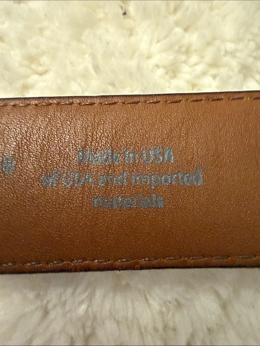 L.L. Bean Men’s Full Grain Leather Belt Size 42 Made in USA Brass Buckle